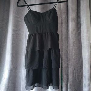 American Eagle | black ruffle dress